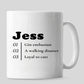 Personalised Mug with Custom Name and Three Custom Lines