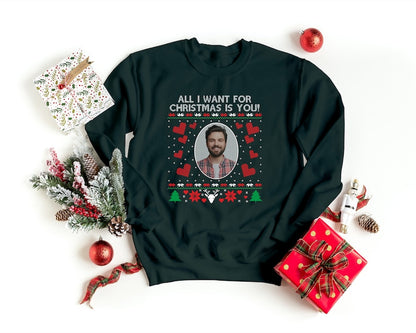 Personalised Photo Christmas Sweatshirt Xmas Crewneck