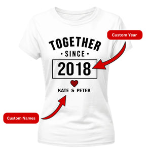 Personalised Anniversary For Him For Her Gifts Ladies Fit T-Shirt