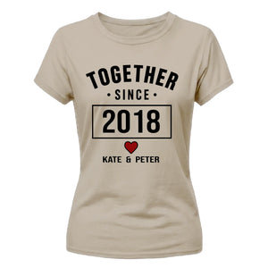 Personalised Anniversary For Him For Her Gifts Ladies Fit T-Shirt