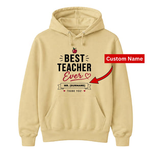 Personalised Best ever Thank You Teacher Unisex Hoodie