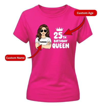 Personalised Smart Queen Birthday Ladies Fit t-shirt