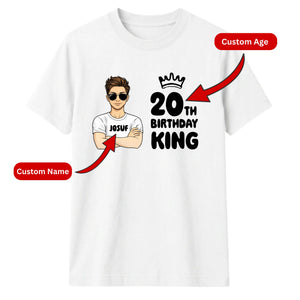 Personalized Birthday Gift T-Shirt | Crown King Design for Him
