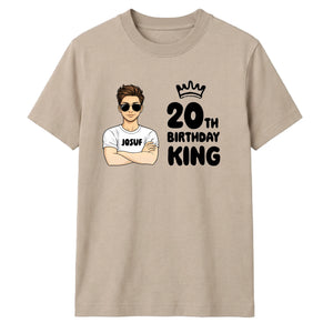 Personalized Birthday Gift T-Shirt | Crown King Design for Him
