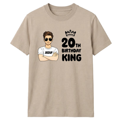Personalised Crown king Birthday Unisex T-Shirt