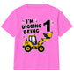 Personalised Kids Birthday T Shirt Digger Birthday Outfit Construction Truck Custom Name Unisex Kids Tee