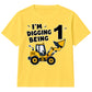 Personalised Kids Birthday T Shirt Digger Birthday Outfit Construction Truck Custom Name Unisex Kids Tee