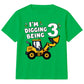 Personalised Kids Birthday T Shirt Digger Birthday Outfit Construction Truck Custom Name Unisex Kids Tee