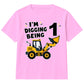 Personalised Kids Birthday T Shirt Digger Birthday Outfit Construction Truck Custom Name Unisex Kids Tee