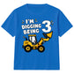 Personalised Kids Birthday T Shirt Digger Birthday Outfit Construction Truck Custom Name Unisex Kids Tee