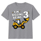 Personalised Kids Birthday T Shirt Digger Birthday Outfit Construction Truck Custom Name Unisex Kids Tee
