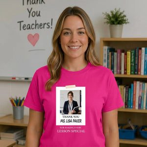 Personalised Gift Photo Thank You Teacher Ladies Fit T-Shirt