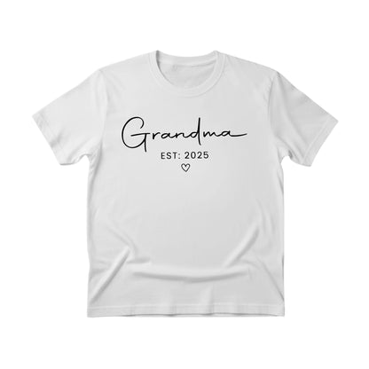 Personalised Grandma Est Year Mothers Day Printed T-Shirt