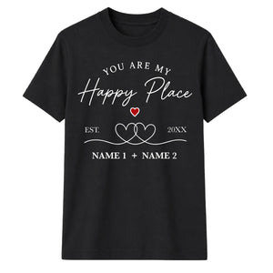 Personalised Happy Place For Him For Her Gifts Unisex T-Shirt