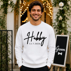 Personalised Hubby Wedding Groom Unisex Sweatshirt