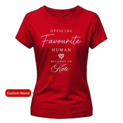 Personalised Human Belongs For Him For Her Gifts Ladies Fit T-Shirt