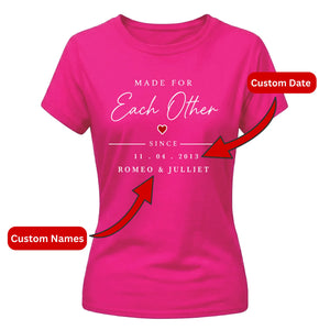 Personalised Made Anniversary For Him For Her Gifts Ladies Fit T-Shirt