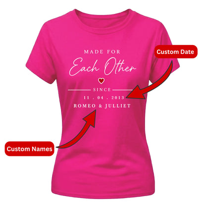 Personalised Made Anniversary For Him For Her Gifts Ladies Fit T-Shirt