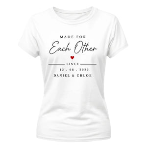 Personalised Made Anniversary For Him For Her Gifts Ladies Fit T-Shirt