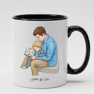 Personalised Names Dad Reading Father's Day Printed Mug