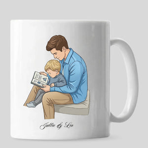 Personalised Names Dad Reading Father's Day Printed Mug