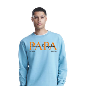 Personalised Papa Est. Father Day Printed Unisex Sweatshirt