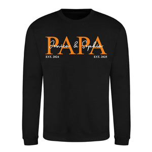 Personalised Papa Est. Father Day Printed Unisex Sweatshirt