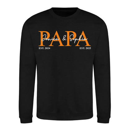 Personalised Papa Est. Father Day Printed Unisex Sweatshirt