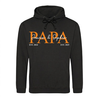 Personalised Papa Est. Father’s Day Printed Unisex Hoodie