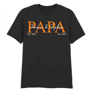 Personalised Papa Est. Fathers Day Printed Unisex T-Shirt