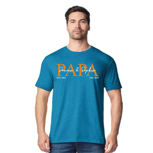 Personalised Papa Est. Fathers Day Printed Unisex T-Shirt