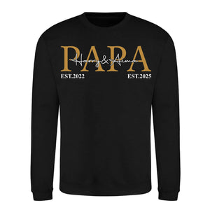 Personalised Papa Est Dad Gift Father Day Printed Unisex Sweatshirt
