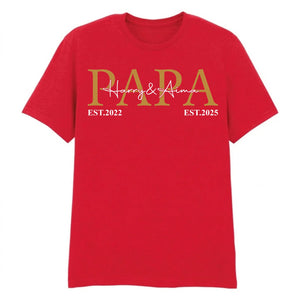 Personalised Papa Est Dad Gift Fathers Day Printed Unisex T-Shirt