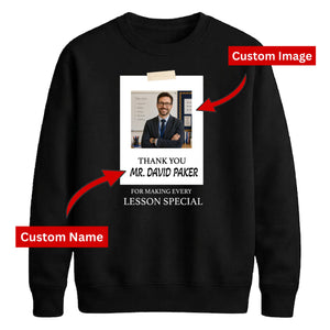 Personalised Photo Thank You Teacher Unisex Sweatshirt