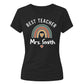 Personalised Rainbow Gift Thank You Teacher Ladies Fit T-Shirt