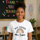 Personalised Rainbow Gift Thank You Teacher Ladies Fit T-Shirt
