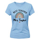 Personalised Rainbow Gift Thank You Teacher Ladies Fit T-Shirt
