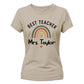 Personalised Rainbow Gift Thank You Teacher Ladies Fit T-Shirt