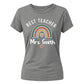 Personalised Rainbow Gift Thank You Teacher Ladies Fit T-Shirt