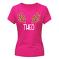 Personalised Reindeer Antlers Christmas Ladies T-Shirt