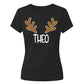 Personalised Reindeer Antlers Christmas Ladies T-Shirt