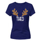 Personalised Reindeer Antlers Christmas Ladies T-Shirt