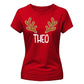 Personalised Reindeer Antlers Christmas Ladies T-Shirt