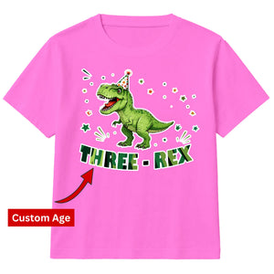 Personalised Kids Birthday T Shirt T Rex Dinosaur Birthday Party Outfit Custom Age Kids Tee