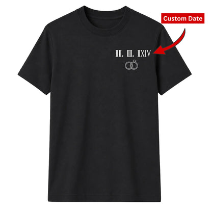 Personalised Roman Numeral Anniversary Date Unisex T-Shirt