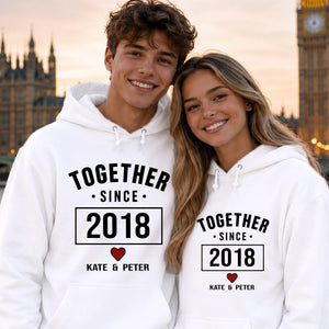 Personalised Since Together For Him For Her Gifts Unisex Hoodie