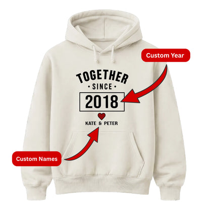 Personalised Since Together For Him For Her Gifts Unisex Hoodie
