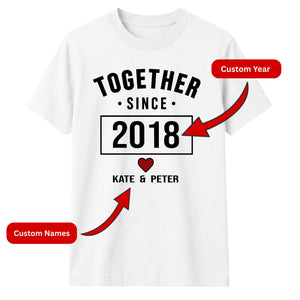Personalised Together Since For Him For Her Gifts Unisex T-Shirt