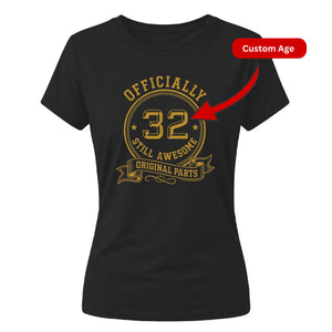 Personalised Year Officially Birthday Ladies Fit t-shirt