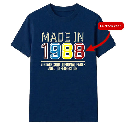 Personalized Birthday Gift T-Shirt | Vintage Year Birthday Design for Men & Women